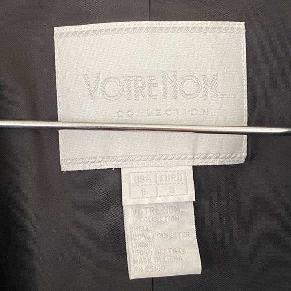 Votre Nom Vintage Cropped Blazer, Navy, size 8 - Picture 4 of 4